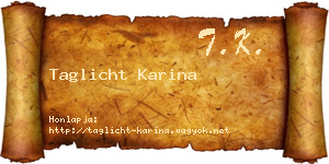 Taglicht Karina névjegykártya